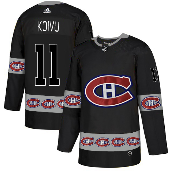 2018 NHL Men Montreal Canadiens #11 Koivu black jerseys
